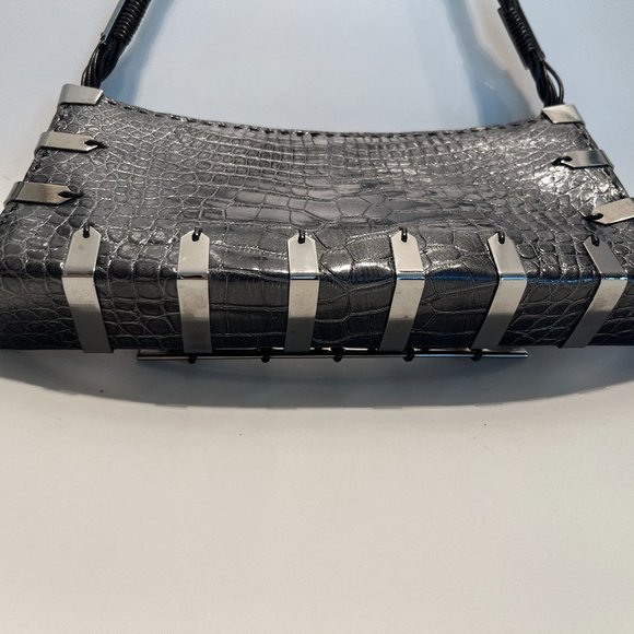VBH Italia Diva First Edition Crocodile Black & Sterling Silver Hand Bag - Picture 4 of 9